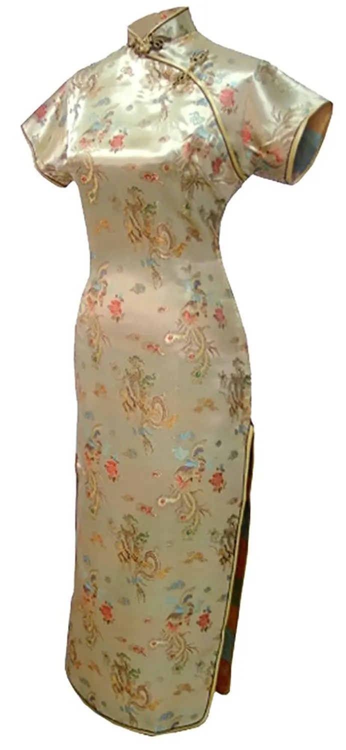 Shanghai Story Mandarin Collar Qipao Chinese Dress Phoenix Dragon Pattern Cheongsam Traditional Clothing Oriental Dress
