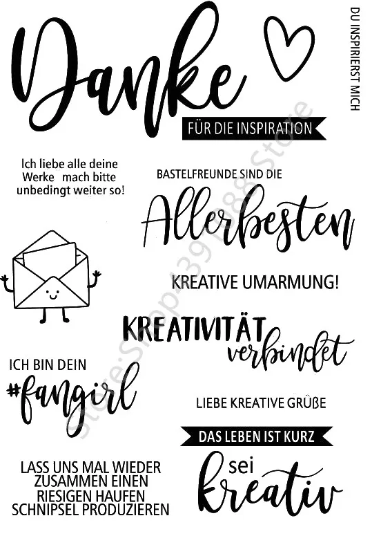 

German Words Transparent Clear Silicone Stamp/seal for DIY Scrapbooking/ Album Decorative Clear Stamp Sheets ST0146