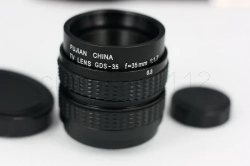 Объектив для видеонаблюдения черный 35 мм f1.7 C крепление olympus M4/3 E P2 G2 GF2 GH2 sony PL2 A6300