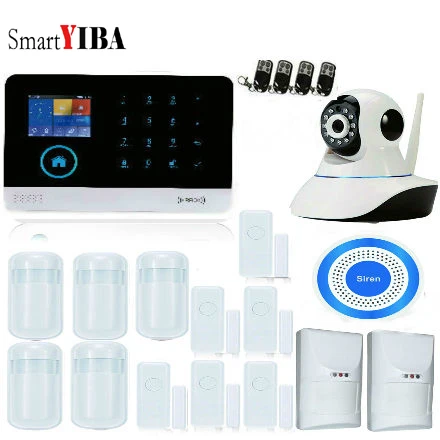 

SmartYIBA Wireless 433mhz Pet Immune Motion PIR Detector WIFI GSM Alarm APP Control IP Camera Door Magnetic Alarm Sensor