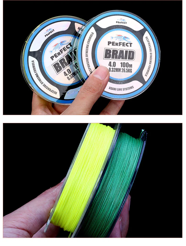 original 100m braided fishing line PE multifilament wire from Japan uv