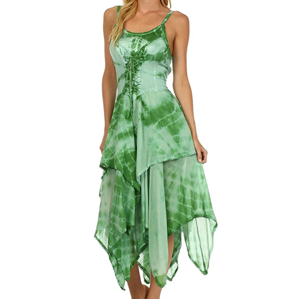 

Ladies Spaghetti Strap Sleeveless Stiching Dress Elegant Women's Sexy Formal Sling Midi Dresses Summer Clothes Vestidos Mujer C