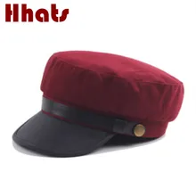 Хлопок ПУ лоскутное военная шляпа для женщин мужчин пустой плоский Топ бейсбольная кепка весна осень Мужская армейская шляпа Повседневная Матросская Шляпа Кости