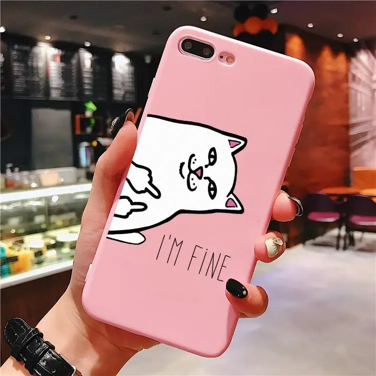 0zzmdao Матовый Мягкий ТПУ чехол с мультипликационным принтом Marie для iPhone XR 6 s 8 7 6 S Plus 5, чехол для iPhone X для iPhone 11 Pro XS Max, чехол для телефона в виде ракушки - Цвет: 0zzmdao