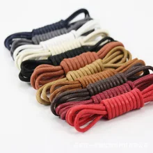 2016 fashion casual leather shoelaces high quality Waxed Round shoe laces Shoestring Martin Boots Sport Shoes Cord Ropes