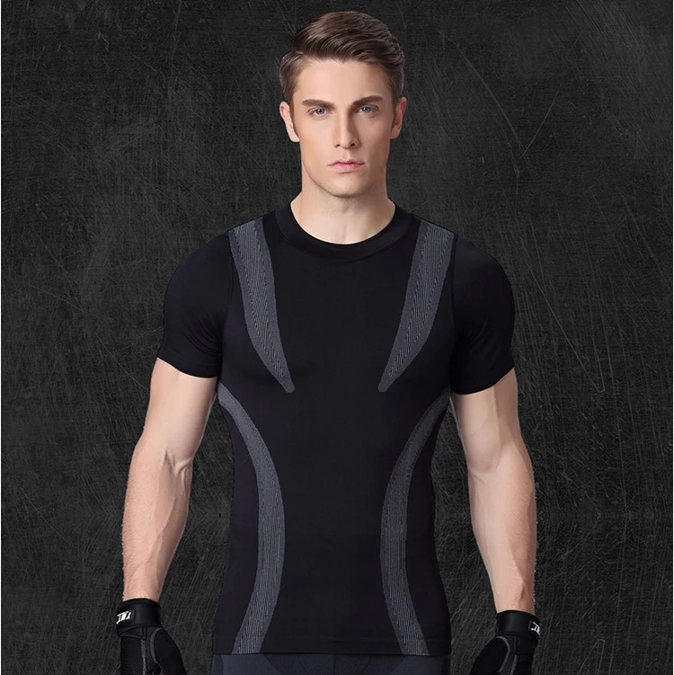 men compression shirt tights base layer Fitness Exercise workout tops tees shirt jerseyin T
