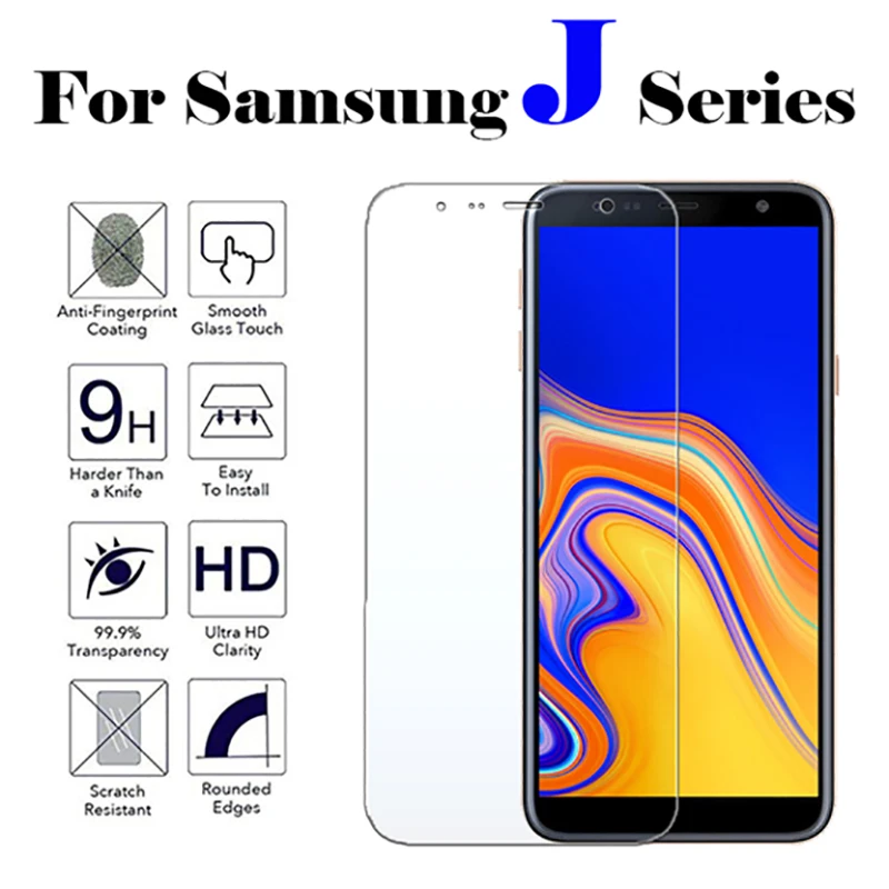 Защитное стекло для Samsung galaxy j3 2018 j6 Закаленное пленка j 2 4 6 8 tremp j2 pro J4 Plus j7 prime j8
