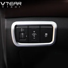 Vtear For Hyundai Creta ix25 Chrome accessories Headlight switch frame cover styling decoration ABS Interior Refit products 2016
