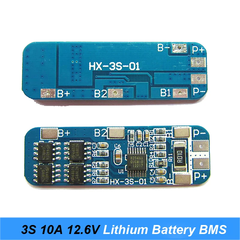 

3S 10A 12V Lithium Battery Charger Protection Board Module for 3pcs 18650 Lipo Li-ion Battery Cell Charging BMS 11.1V 12.6V