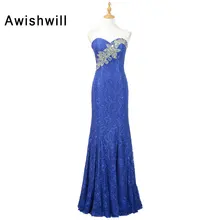 Robe De Soiree Longues 2018 Sweetheart Neck Handmade Beading Long Dress for Wedding Party Evening Gowns Mermaid Lace Dress
