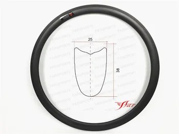 

Road Farsports FSL38-TM-25 Tubular 38mm 25mm Super light UD carbon bike rim, Basalt braking surface light tubular road bike rim