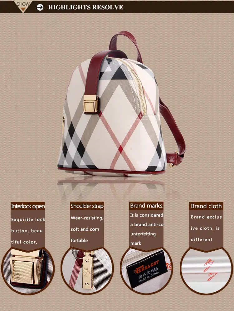 FERAL CAT Womens Backpacks Leisure Shoulder Bag Backpack Ladies40