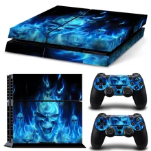 2018 Newest Video Game Skin Sticker For Sony Play Station 4 Console & Controller Vinyl Skins PS4 Accessories blue skulls