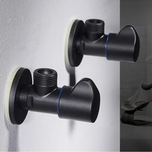 MTTUZK Твердый латунный черный угловой клапан утолщенный кран водяной клапан горячей и холодной воды через клапан взрыва