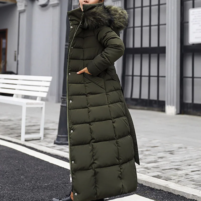 Bella Philosophy Winter New Coat Jacket long Fashion Jacket Women Thick Down Parka female Slim Fur Collar Warm Cotton Coat