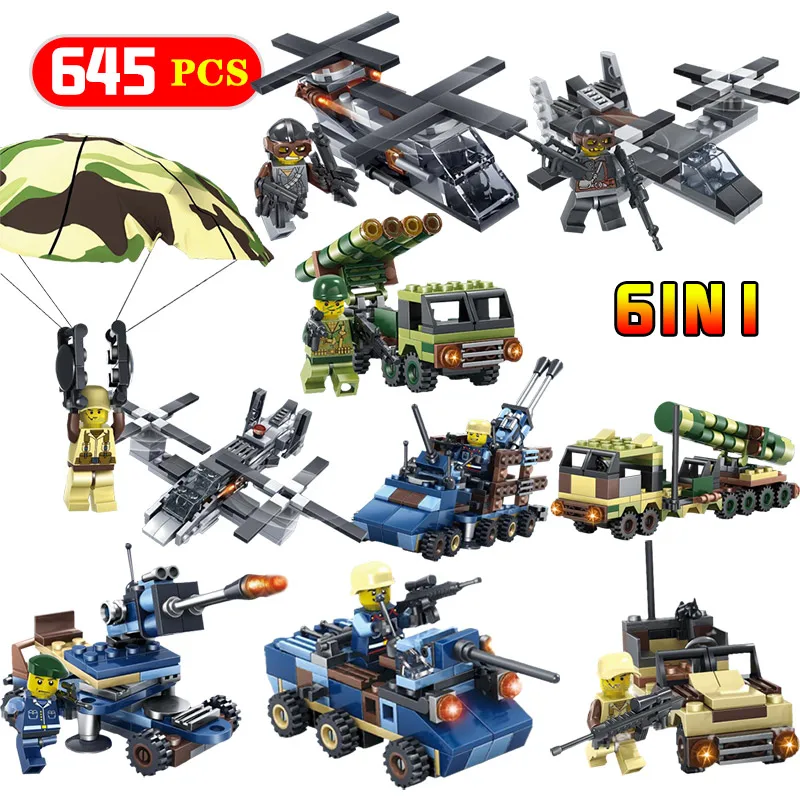 

Figures Helicopter Tanks Building Blocks Airborne Military Ground Forces Action Modle Enlightening LegoINGLYS Toys For Kid