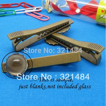 

Wholesale 100piece Antique Bronze 50mm Collar Clips Men's Tie Clip Blank w/ 12mm Lace Round Bezel Setting Cameo Base Findings