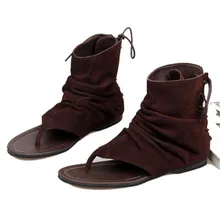 Летние роскошные мужские сандалии со складками; модные мужские сандалии для зрелых женщин; пляжная обувь; кожаные туфли на плоской подошве; однотонные повседневные модельные сандалии на молнии в стиле ретро