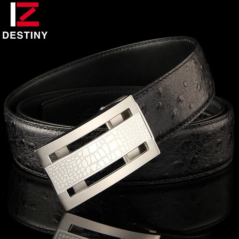 Cinturones de diseñador de destino hombres de alta calidad correa de cuero genuino de lujo famosa marca cinturón boda Acero inoxidable oro plata - 2