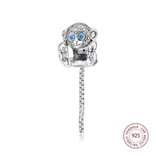 CKK Подходит Пандора браслет Argent стерлингового серебра 925 прекрасные сверкающие кулоны с обезьянкой бусины для женщин DIY ювелирных изделий