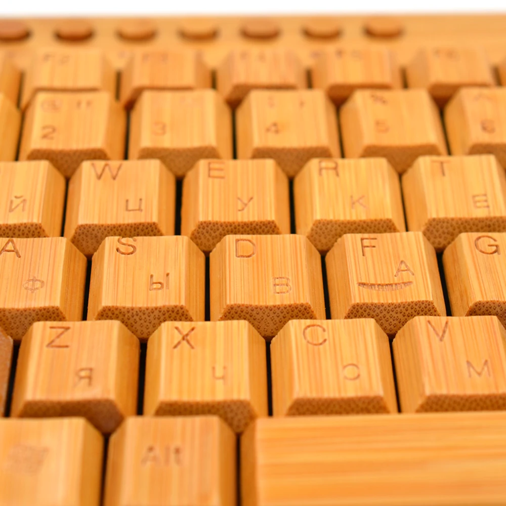 Клавиатура Techase с дизайном бамбука и руассианской версией Teclado E Mouse Sem Fio