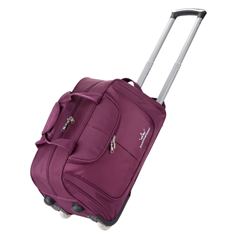 Portable Large Capacity Trolley Travel Folding Luggage Bag ,20inches Black Purple Red Brown