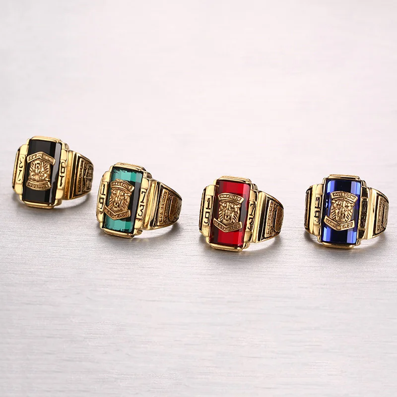 

Titanium Steel Walton Tigers Head Ring Men Vintage 1973 Army Finger Statement Rings for Male Soldier anillos mujer ring men