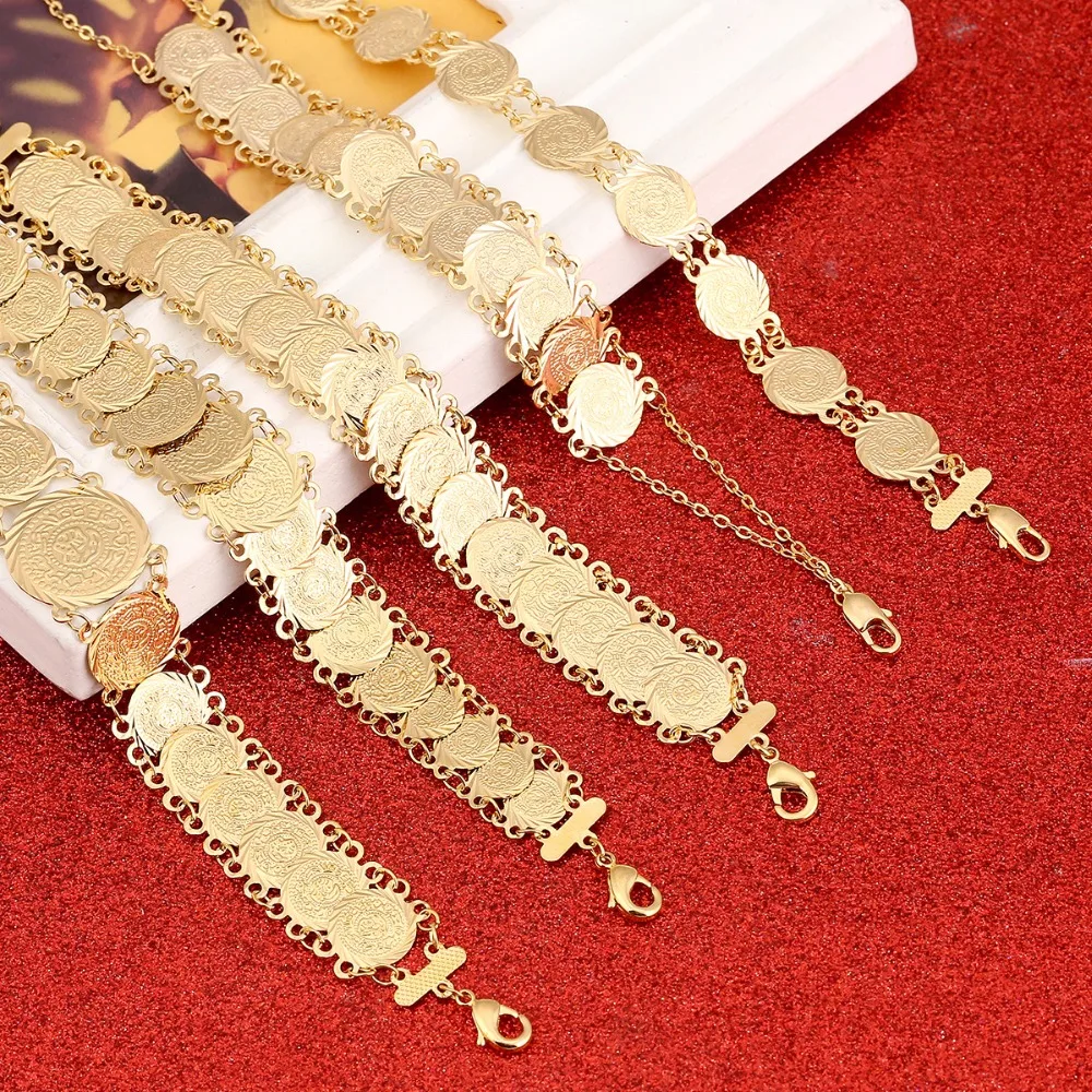 

Money Coin Bracelet Gold Islamic Muslim Arab Coins Bracelet Women Men Arab Middle Eastern Jewelry Bangle Africa Gift