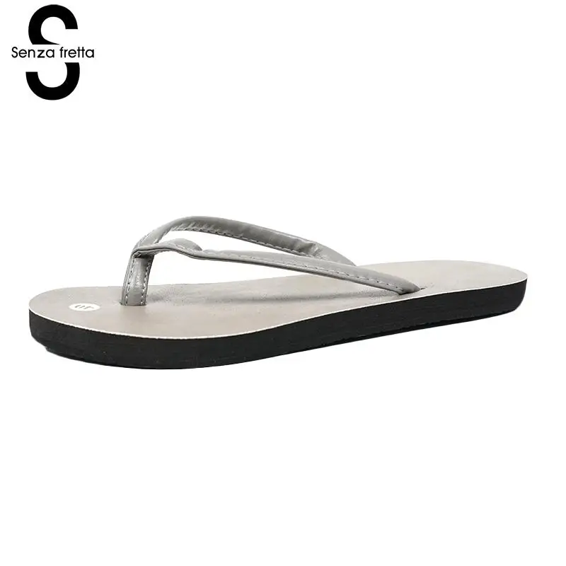 

Senza Fretta Men Shoes Flip Flops Summer Beach Flip Flops Flat Cool Slippers Casual Home Flip Flops Men Shoes Plus Size 38-44