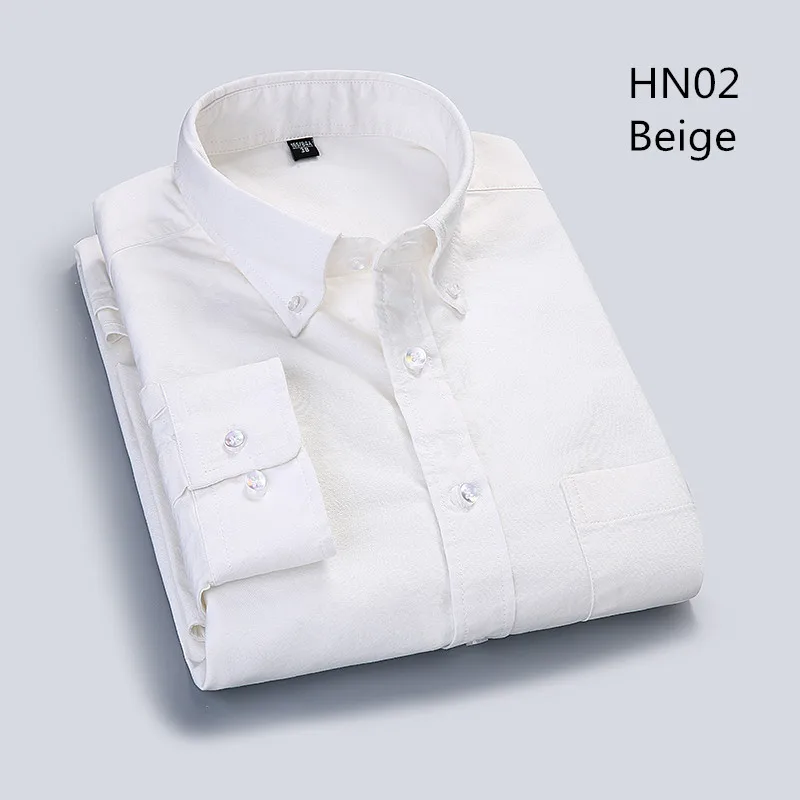 DAVYDAISY, высокое качество, хлопок, оксфордская Мужская рубашка с длинным рукавом, простая однотонная Повседневная рубашка, бренд camisa masculina DS152 - Цвет: HN02
