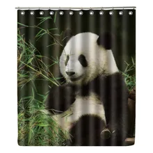 WONZOM Panda Shower Curtain Waterproof Bamboo Bathroom Curtain Modern Animal Bath Curtain With 12 Hooks Accessories Home Decor WONZOM Panda Shower Curtain Waterproof Bamboo Bathroom Curtain Modern Animal Bath Curtain With 12 Hooks Accessories Home Decor