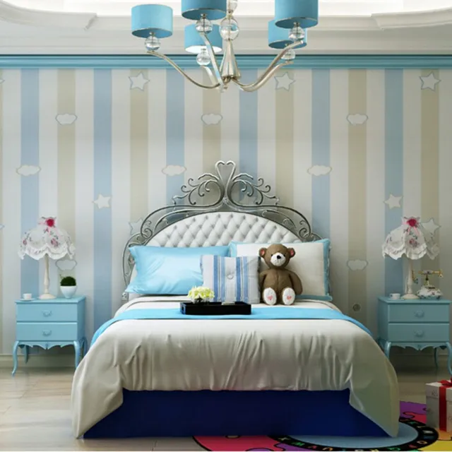 Beibehang Wallpaper Children S Room For Boys And Warm Beibehang Wallpaper Children S Room For Boys And Warm Bedroom Pink Blue Vertical Stripes