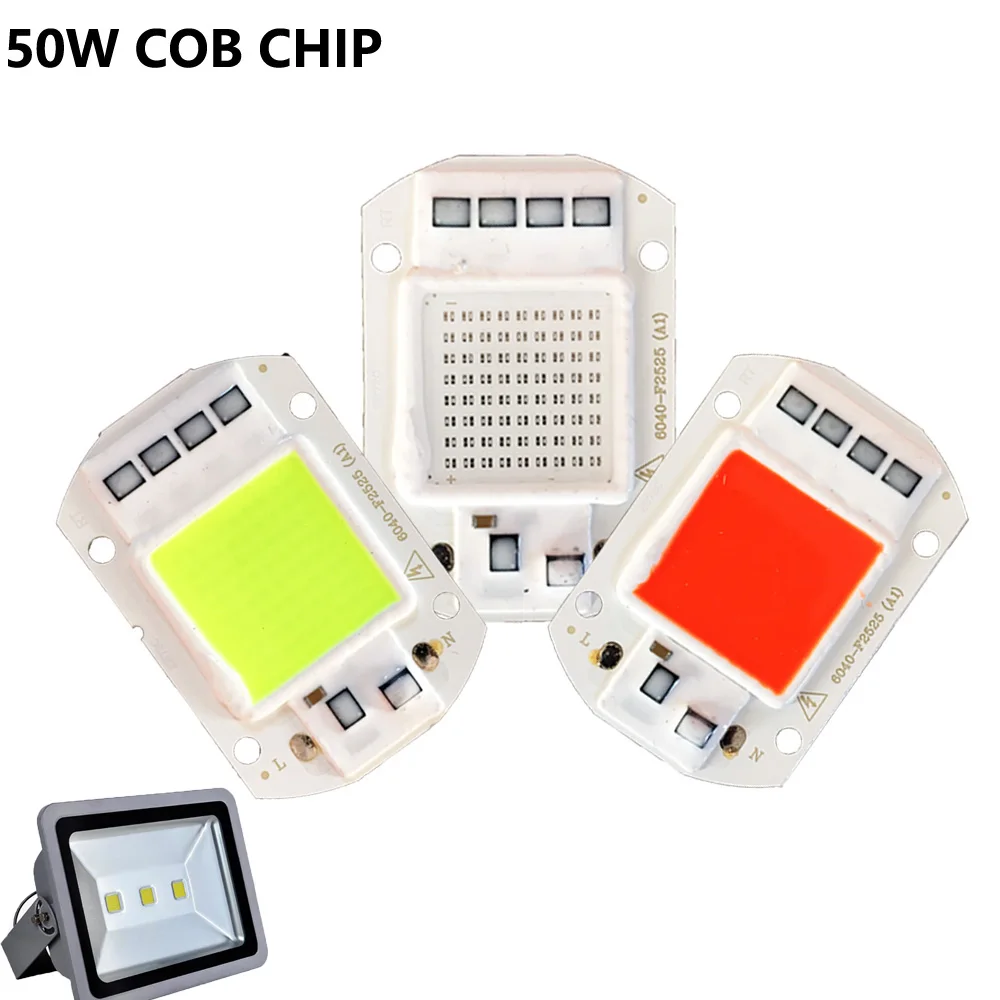 Светодиодный чип COB высокой мощности 50 Вт Smart ic IP65 220 В вход Смарт IC драйвер