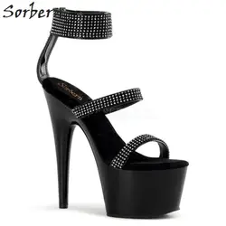 Sorbern лаконичные вечерние туфли со стразами сандалии на заказ супер высокий каблук размер 8 платформа дизайнерские брендовые Модные женские