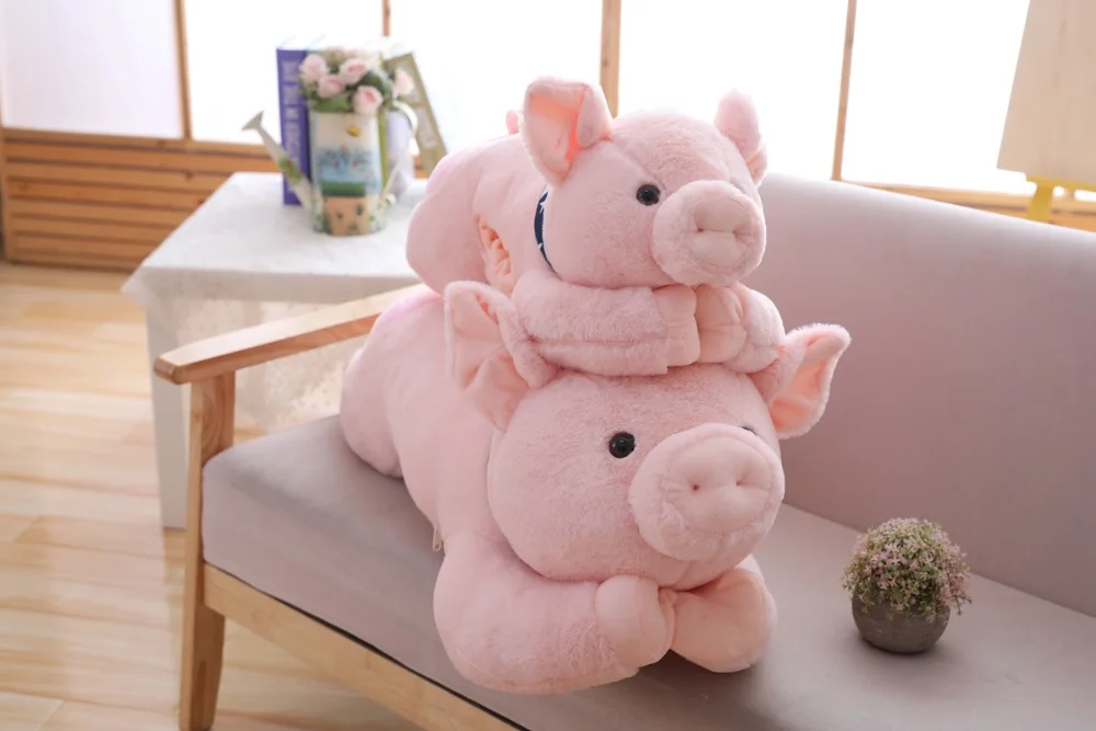 80 100 см мультфильм о розовой свинье подушка для согревания рук подушки большой размеры милые мягкие плюшевые игрушки поцелуй задницу моделирование кукла малыш подарок для девочек