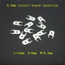 6.3 Insert spring insert 6.3mm circuit board insert male terminal PC board soldering lug 6.3 Insert spring insert 6.3mm circuit board insert male terminal PC board soldering lug