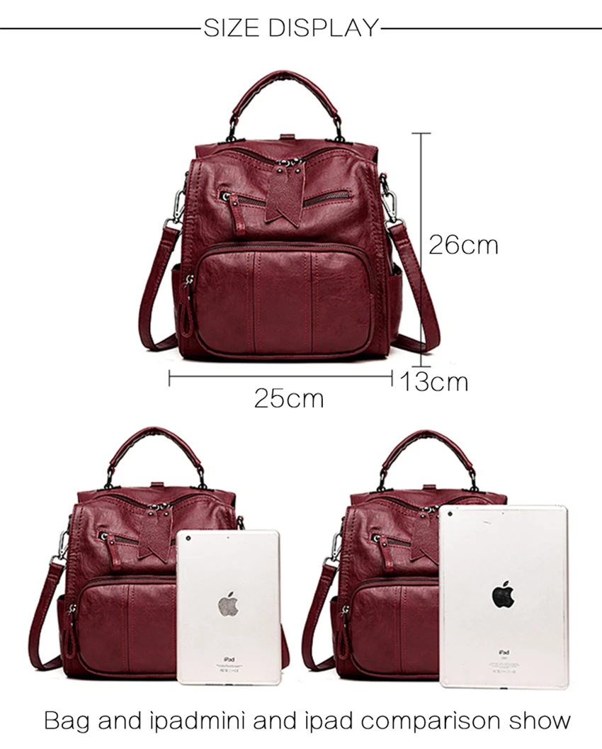 LANYIBAIGE, женский рюкзак, Женская Повседневная многофункциональная школьная сумка, Дизайнерская кожаная сумка на плечо, женский рюкзак для путешествий