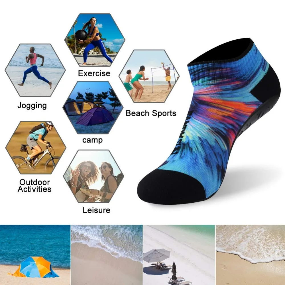 Рэнди солнце волейбол Пляжные Носки, 2 пары бесшовные быстросохнущие пляжные плавательные водные спортивные носки нескользящие носки для фитнеса