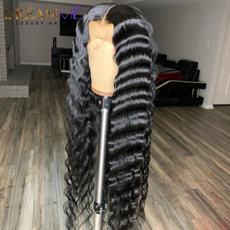 13*6 глубокая часть шнурка спереди человеческие волосы парик для черных женщин предварительно выщипанный бразильский глубокая волна парик с детскими волосами Remy парик 150% Плотность