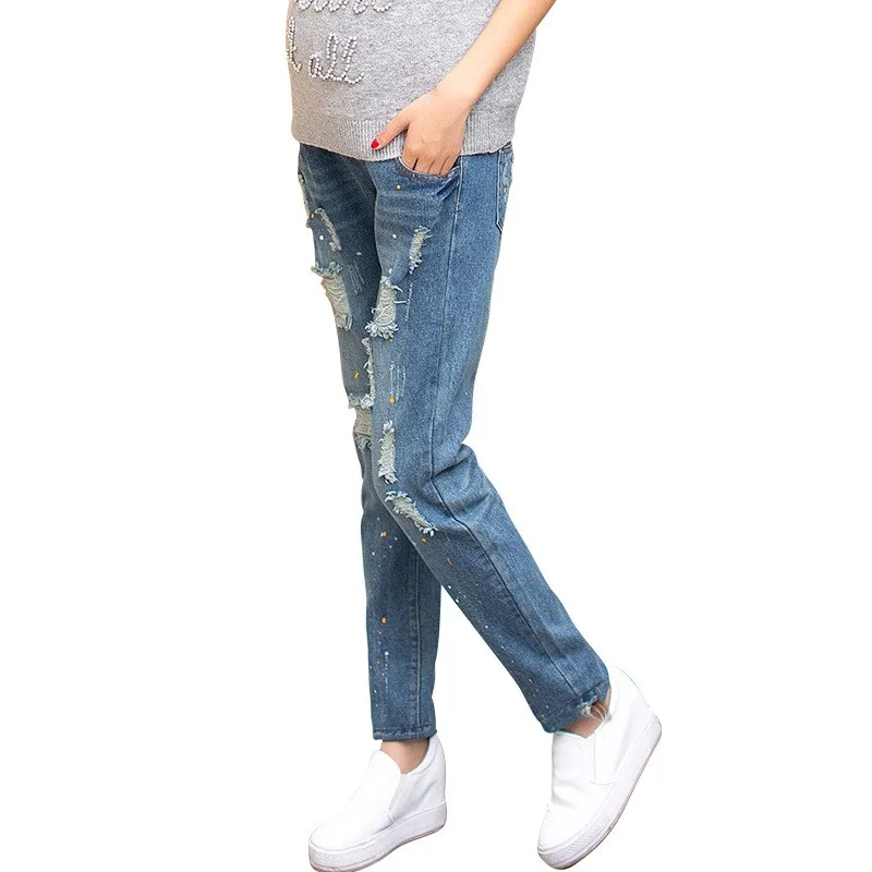 Новые Брюки для беременных джинсовые Материнство джинсы для беременных женские брюки для беременных 6MJ013