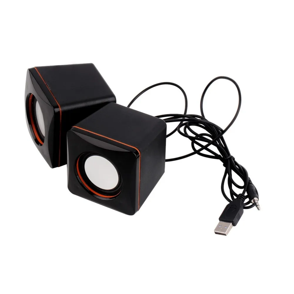 Мини Портативный Пластик проводной USB аудио площадь музыкальный плеер с динамиком для iPhone для iPad MP3 MP4 портативных ПК компьютер