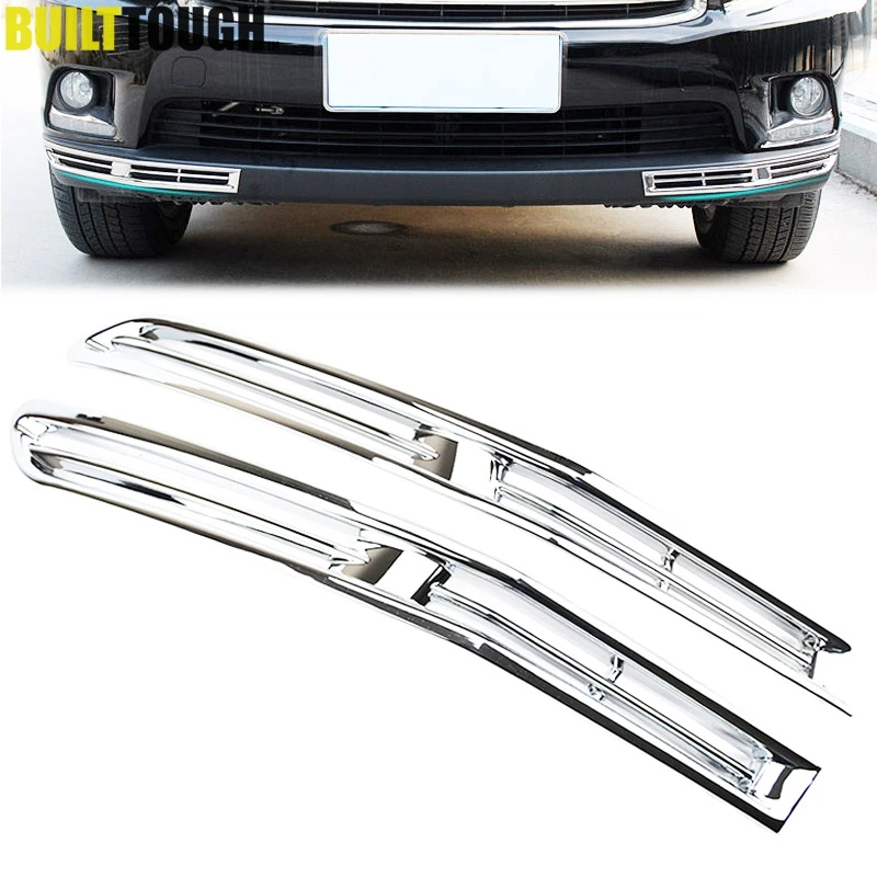 

For Toyota Highlander Kluger 2014 2015 2016 Chrome Front Bumper Corner Garnish Fog Light Lamp Cover Trim Molding Guard Styling