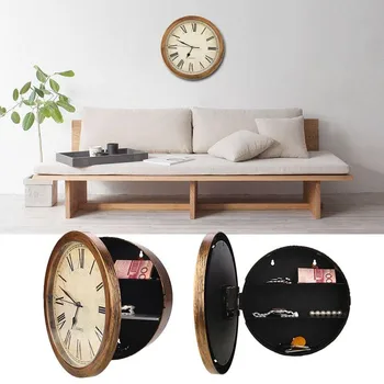 

Safety Key Lock Box Secret Safe Box Wall Clock Safe Box Secure Key Hider Keys Hook Storage Organizer Boxes
