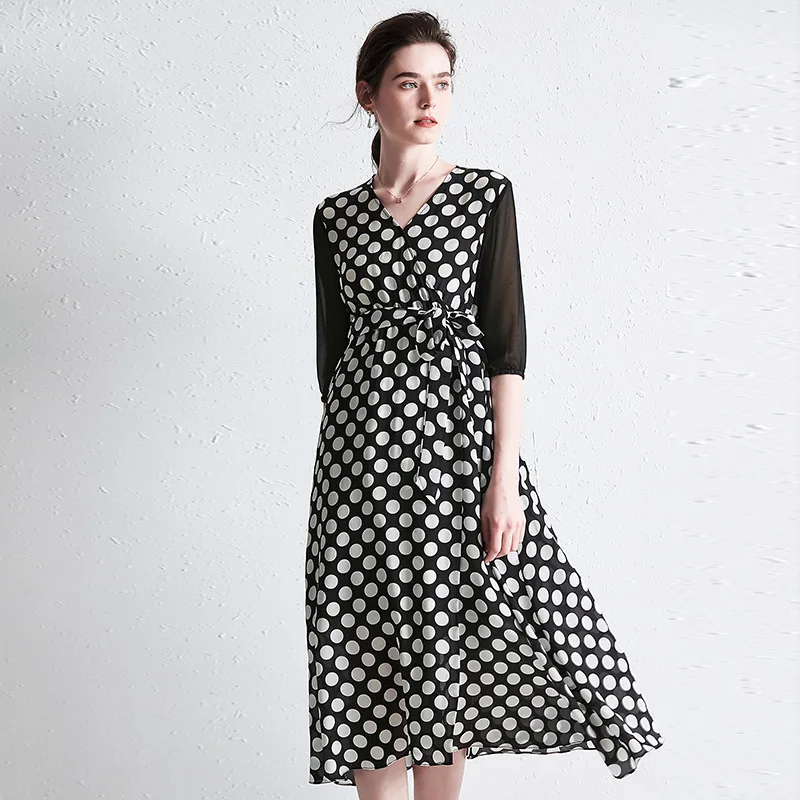 Bloemen zijde plus size party dress vintage gewaad strand boho bohemian casual polka dot jurken sexy 2019 vrouwen zomer losse Bloemen zijde plus size party dress vintage gewaad strand boho bohemian casual polka dot jurken sexy 2019 vrouwen zomer losse