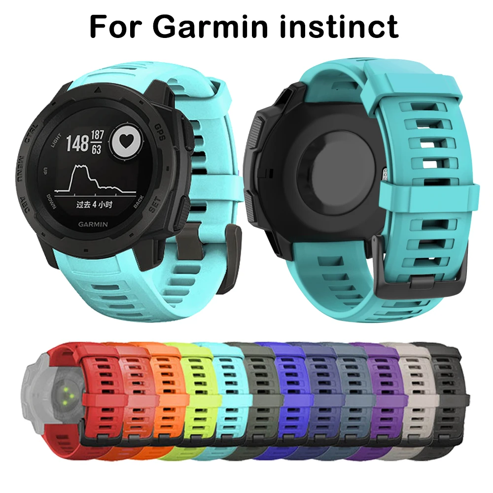 

22mm Watch Strap Replacement for Garmin Instinct Band Outdoor Sport soft Silicone bracelet Watchband Garmin Instinct smartwatch