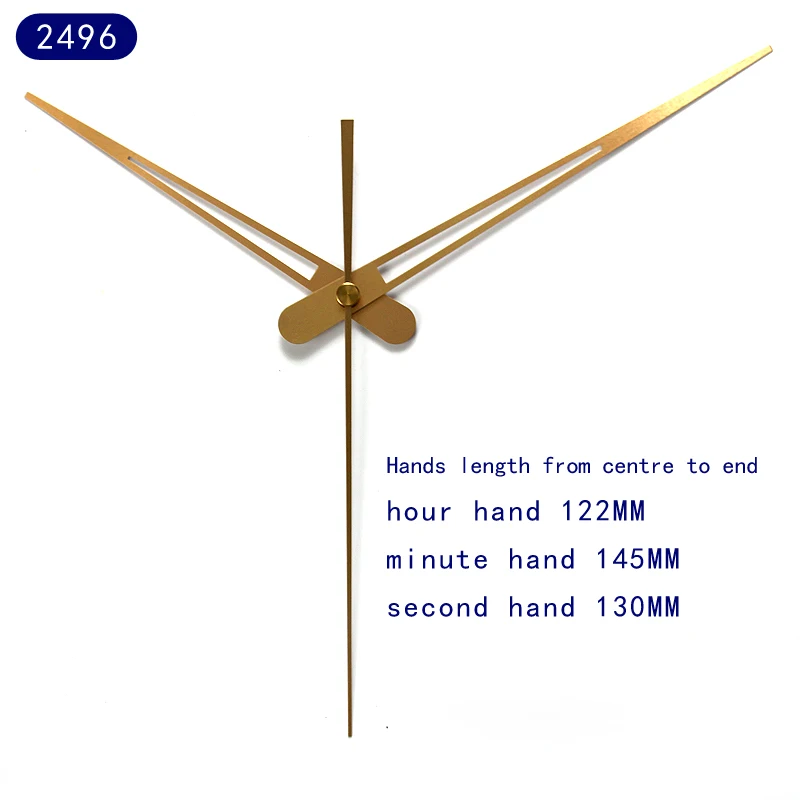 S вал 2496 # Золотые длинные руки (просто руки) DIY ручной металлический алюминиевый материал кварцевые часы, аксессуары высокого качества