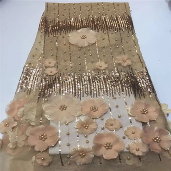 

Tollola African Lace Fabric 2019 Embroidered Nigerian Sequins Laces Fabric High Quality French Tulle Lace Fabric For Women