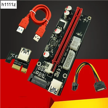 

NEW 009S Molex 4Pin SATA 6PIN PCIE PCI-E PCI Express Riser Card Adapter 1X to 16X USB3.0 Extender for BTC Mining Miner Antminer