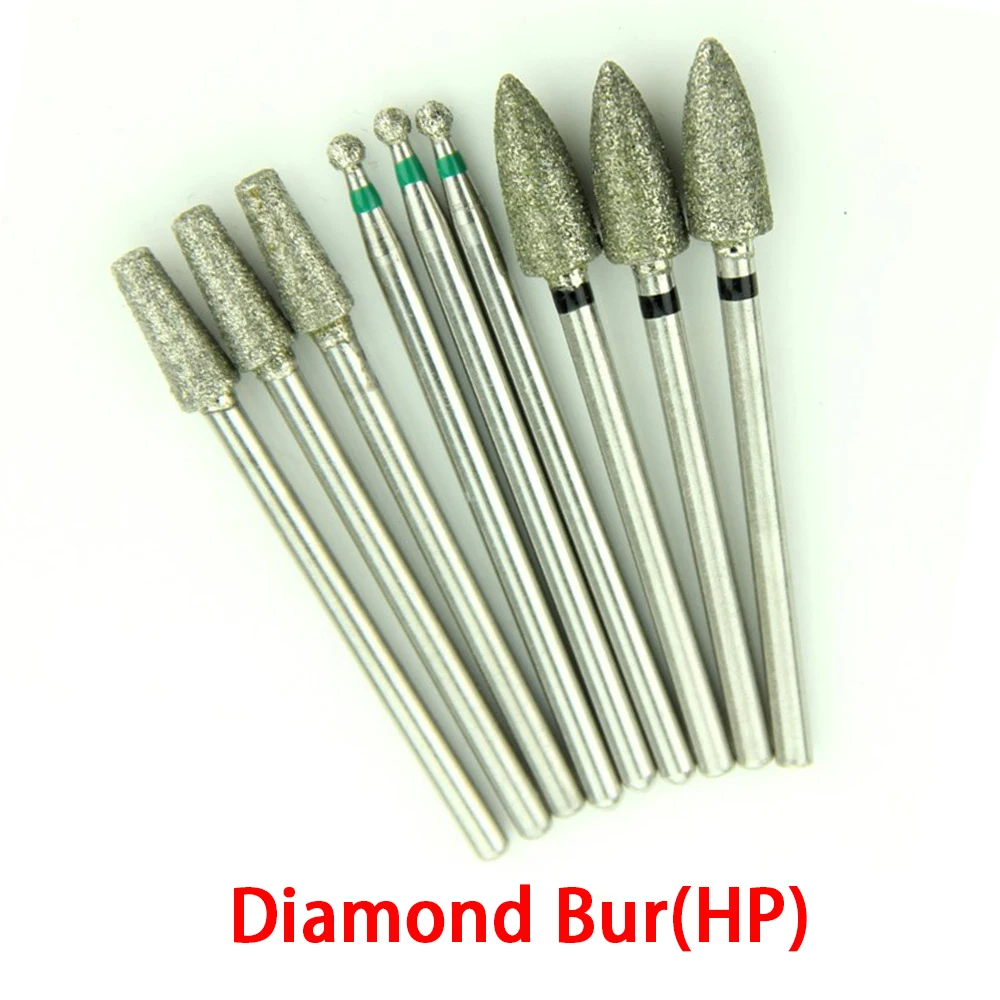 60pcs Handpiece HP Diamond Burs 2.35mm Shank for Dental Laboratory