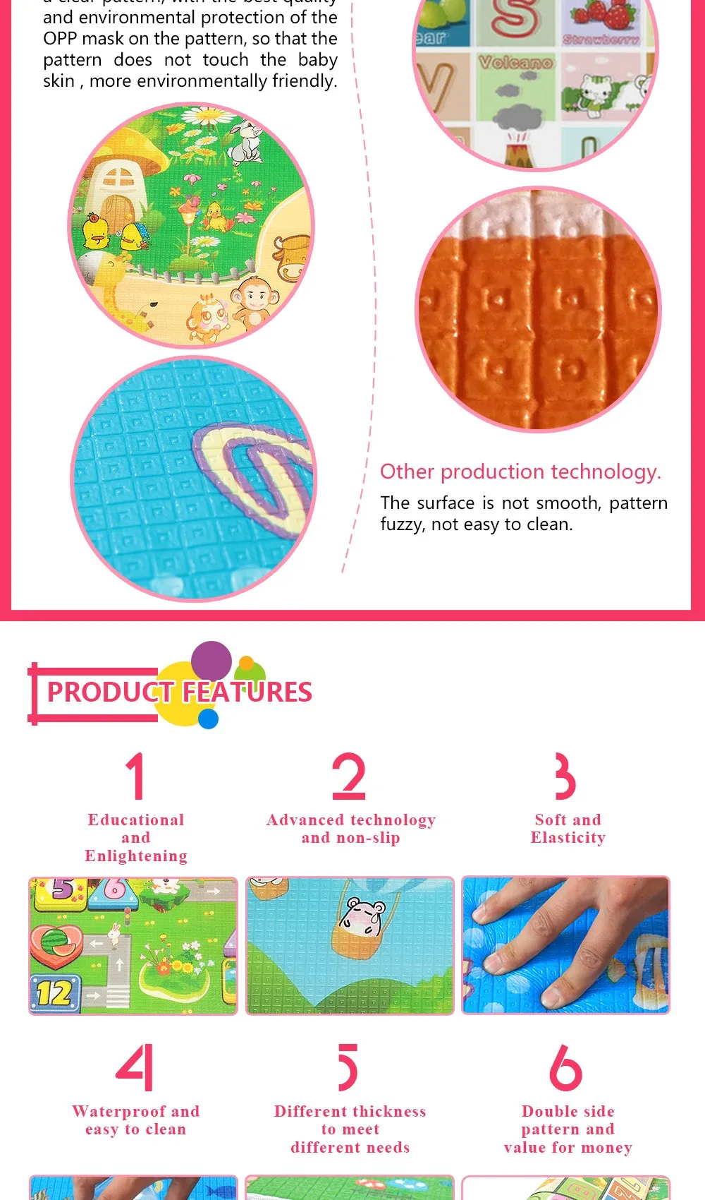 Esteiras do Jogo do Enigma para Crianças Esteira Educacional Criança Rastejando cm Dois Lados Espessura 1 - 2 3 Jogar Tapete Bebe 200*180*3 5 Brinquedos e hobbies